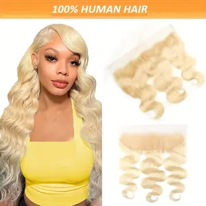 Wholesale NEW Arrived 2025 New Fashionable New 2025 Arrivals # 613 Frontal 13x4 613 Lace Frontal Blonde Closure Part Ear To Ear Body Wave Human Hair Blonde Color 14-20 Inch