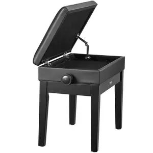 VEVOR Adjustable Piano Keyboard Bench Storage Padded Seat Wooden Vanity Bookcase Stool