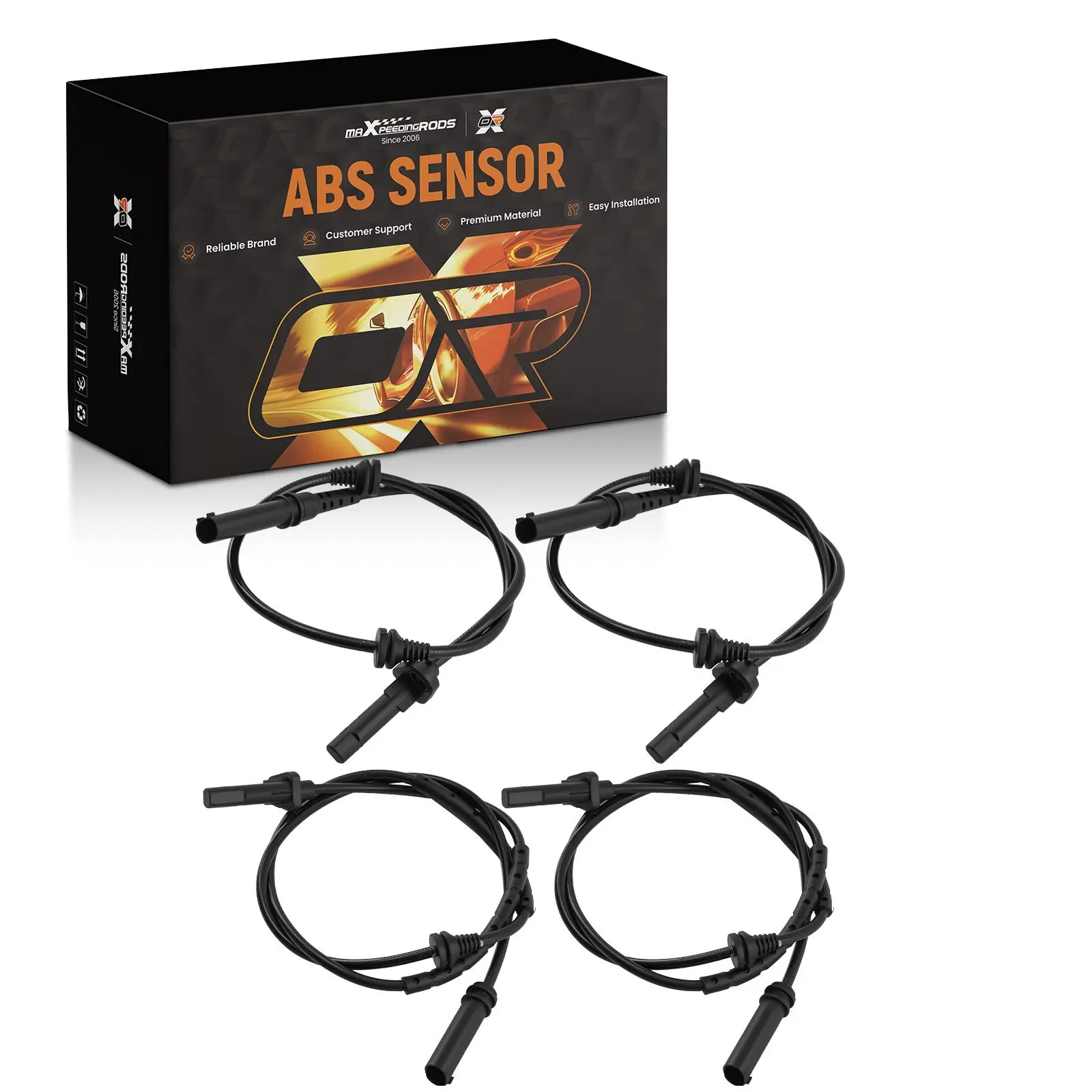 maXpeedingrods 4Pcs ABS Wheel Speed Sensor Set with Plug-In Wires - Front/Rear Fit for BMW X5 F15 X6 E71 (O.E. Part No. 34526771776), Default Specs Automotive Diagnostic Replacement Part