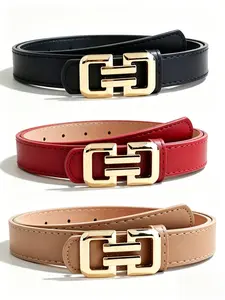 Unisex Fashion Belt with Alloy Buckle, Versatile Waistband, Multiple Colors Available, Durable No Allergy, Suitable for Casual & Formal Wear
