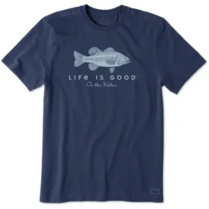 Men's Life is Good on the Water Bass Short Sleeve Tee