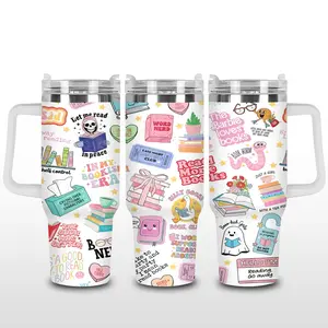 Bookish 40oz Tumbler Wrap Book Funny Tumbler Bookish Era Book Girly