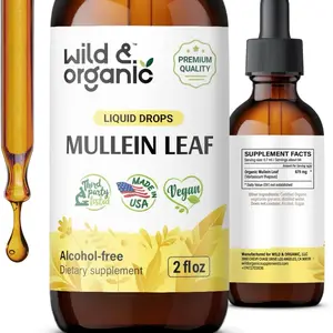 Mullein Drops for Lungs - Natural Lung Detox & Cleanse - Organic Mullein Leaf Extract for Lungs - Vegan Lung Support Supplement - Mullein Tincture - Lung Health Supplements w/ Mullein Herb - 2 fl oz Edible Dietary Healthcare Fitness Optimum
