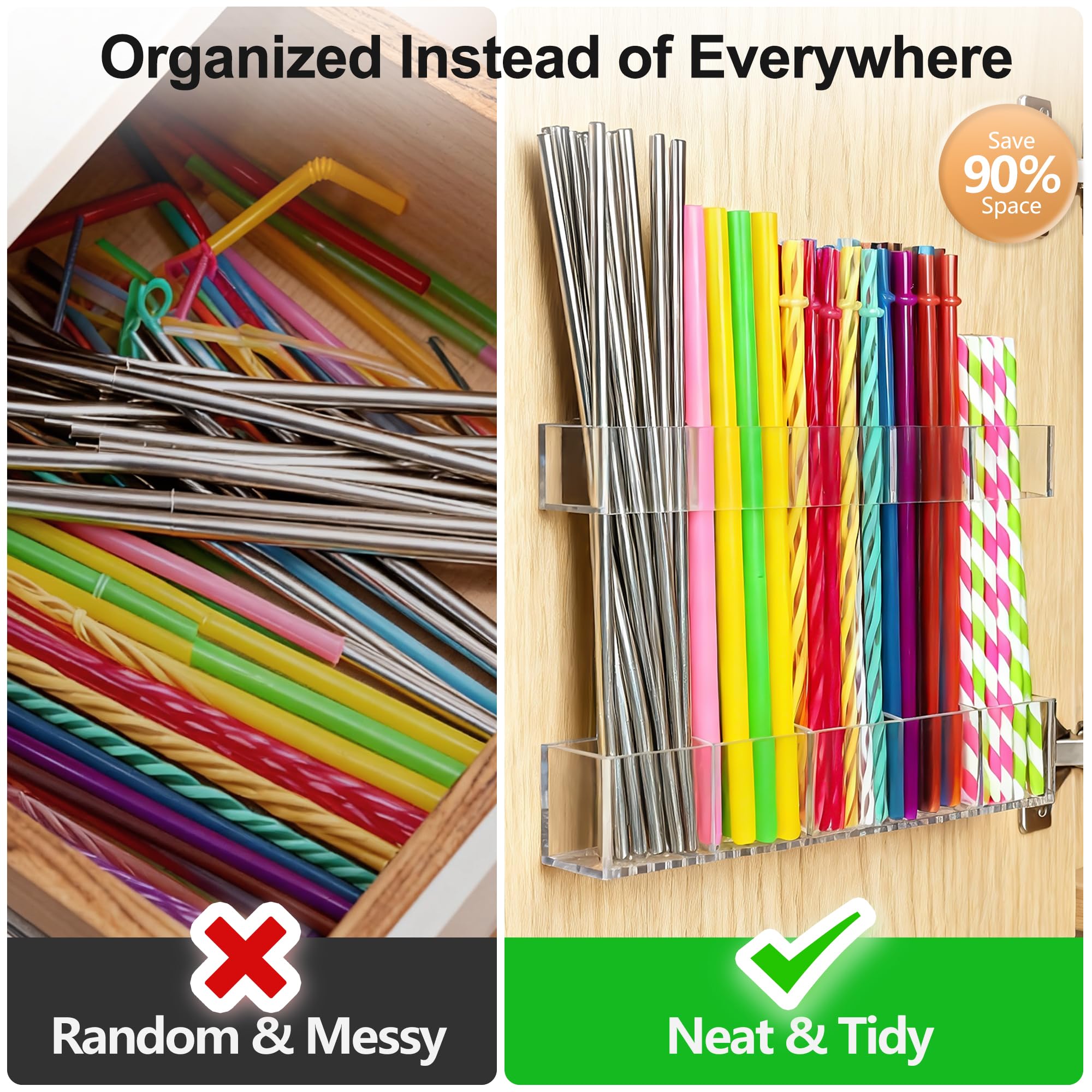 2026 Acrylic Straw Holder for Cabinet Door, Reusable Adjustable Tumbler Straws Organizer with Ultra Sticky Adhesive Strips, Straw Storage for Kitchen Cupboard 2026 Acrylic Straw Holder for Cabinet Door, Reusable Adjustable Tumbler Straws Organizer with Ultra Sticky Adhesive Strips, Straw Storage for Kitchen Cupboard