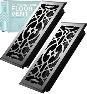 Victorian Floor Vent Covers with Mesh Cover Trap - 2 Pack