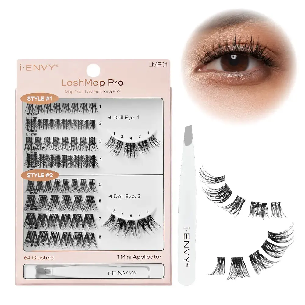 I-ENVY LashMap Pro Lash Cluster Kit with Mini Tweezer - Beginner Friendly DIY Eyelash Extensions I-ENVY LashMap Pro Lash Cluster Kit with Mini Tweezer - Beginner Friendly DIY Eyelash Extensions
