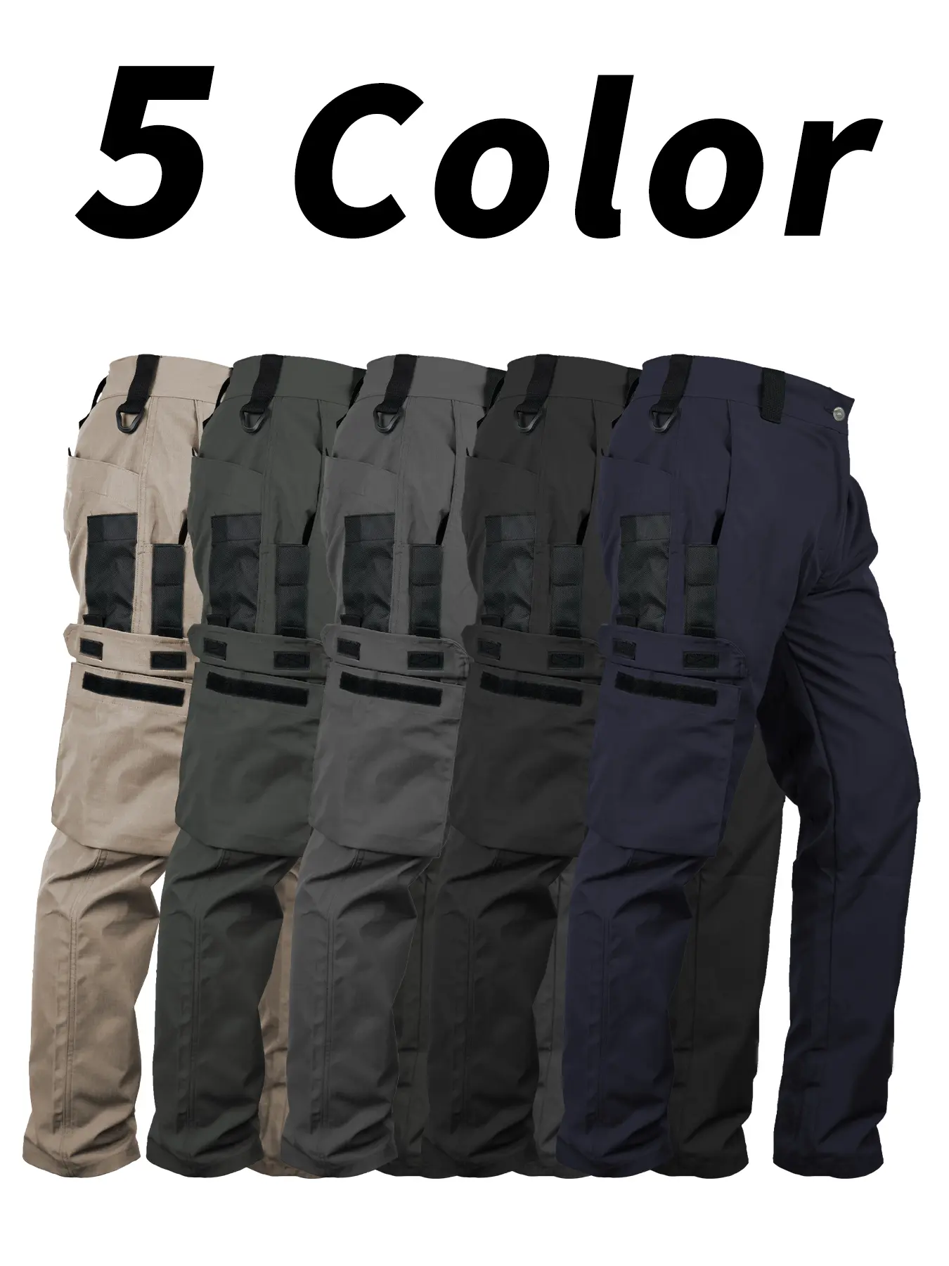 HOMUG Men's Outdoor Training Pants, Multi-Pocket Work Pants, Various Color Waterproof Tactical Work Pants (Without Waistband), Regular Fit with Pockets and Durable, Suitable for Daily Wear.