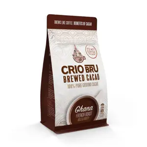 Crio Bru Ghana - French Roast: Bold & Roasty Flavor - Light Roast Coffee with 100% Pure Ground Cacao