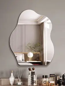 1pc Acrylic Cloud-Shaped Wall Decor Mirror, Self-Adhesive Soft Mirror (With Backing Glue), Home Decor Cloud Mirror Wall Sticker, Suitable For Bathroom, Bedroom, Vanity, Birthday & Graduation Gift