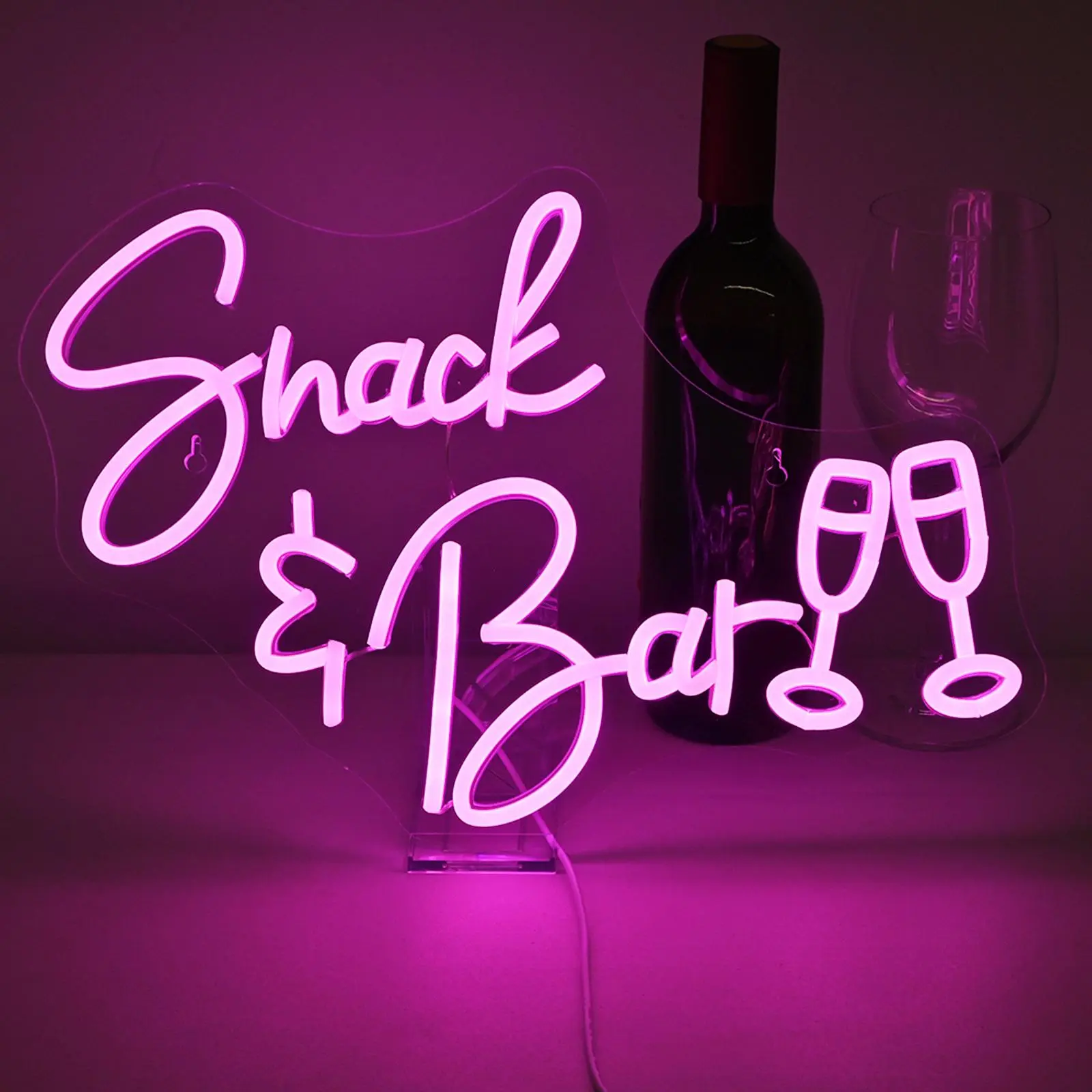 Shack & Bar Neon Sign, USB Plug LED Neon Light, Wall Mounted Novelty Lighting for Snack Shops, Shops, Restaurants, House Parties