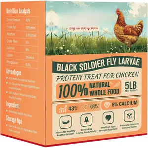 5LB Dried Black Soldier Fly Larvae for Chicken- 85X More Calcium Grubs Than Mealworms for Strong Eggshells & Healthy Growth - High Proteinfor Chickens, Birds, Ducks, Geese & Pets