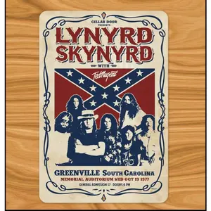 Lynyrd Skynyrd Greenville South Carolina Concert Signed 8"x12" Aluminum Decorative Plaque, Wall Metal Plaque Signage, Home Decor Products, Indoor Hanging Wall Art