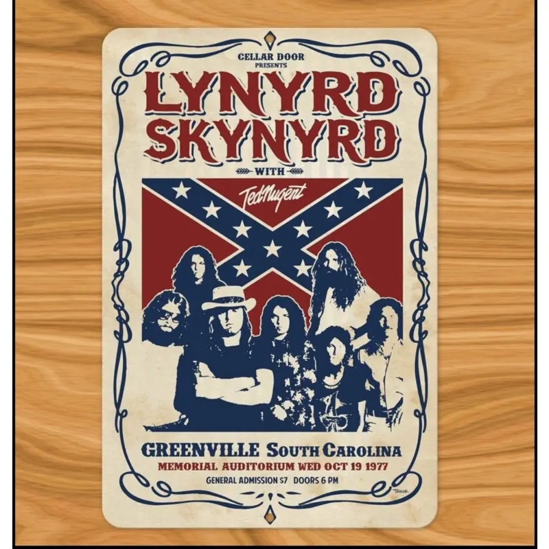 Lynyrd Skynyrd Greenville South Carolina Concert Signed 8x12in Aluminium Wall Decor Plaque - Indoor Room Home Decor, Hanging Signage (Home Supplies)