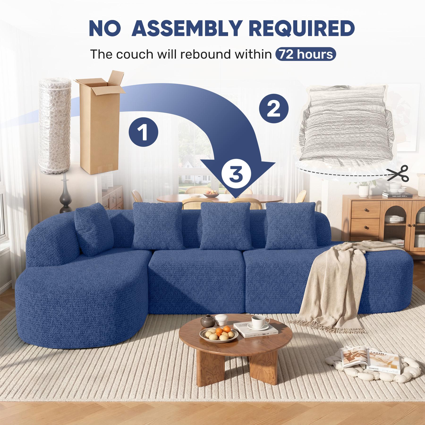 114 Inch Boneless Couches for Living Room,Modern Modular Sectional Sofa with Chaise,L-Shape Cloud Sectional Couch,No Assembly Required,Beige 114 Inch Boneless Couches for Living Room,Modern Modular Sectional Sofa with Chaise,L-Shape Cloud Sectional Couch,No Assembly Required,Beige
