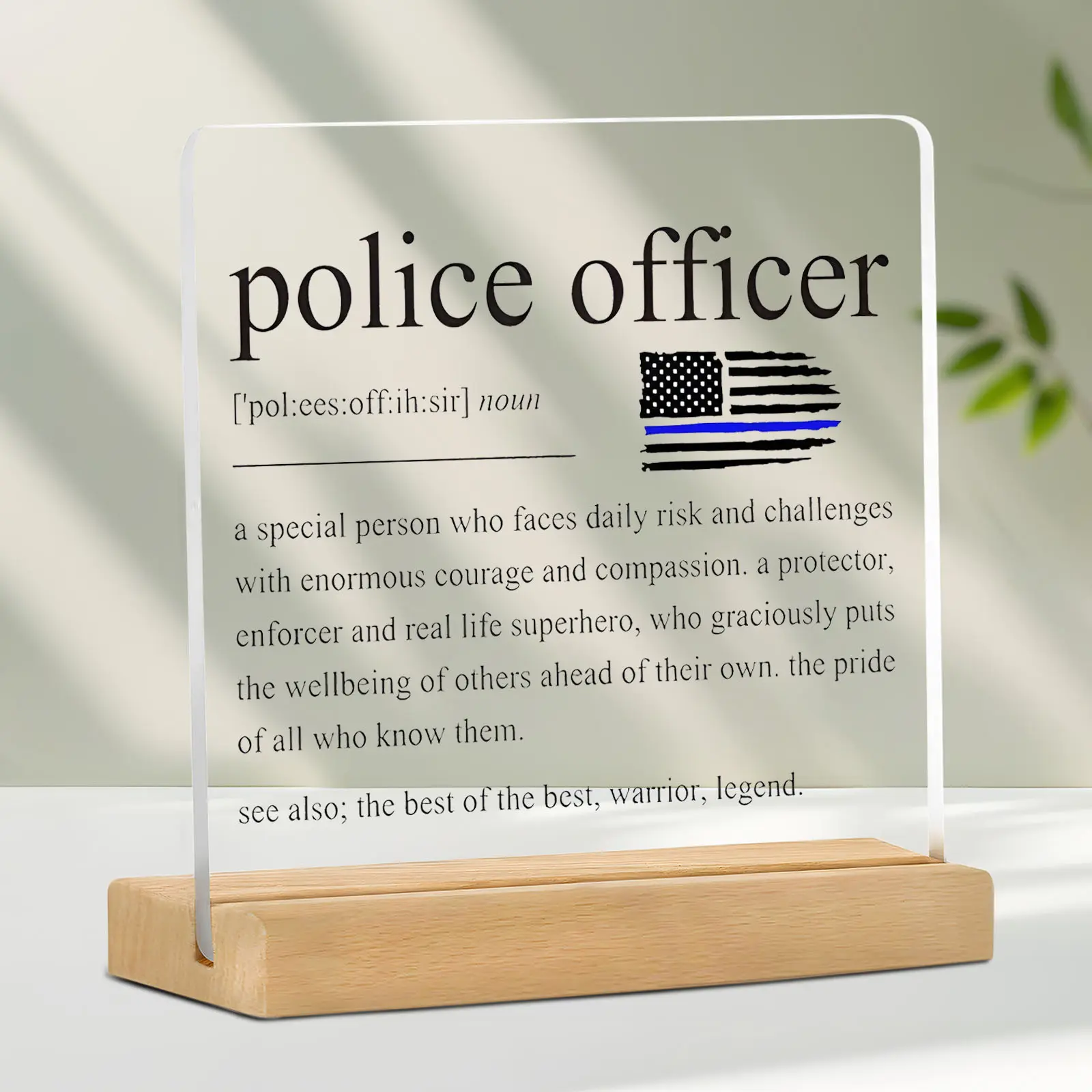 Police Officer Appreciation Gift, Men Women Police Gifts, Birthday Graduation Retirement Presents, Civil Service Desk Decoration Acrylic Plaque Sign
