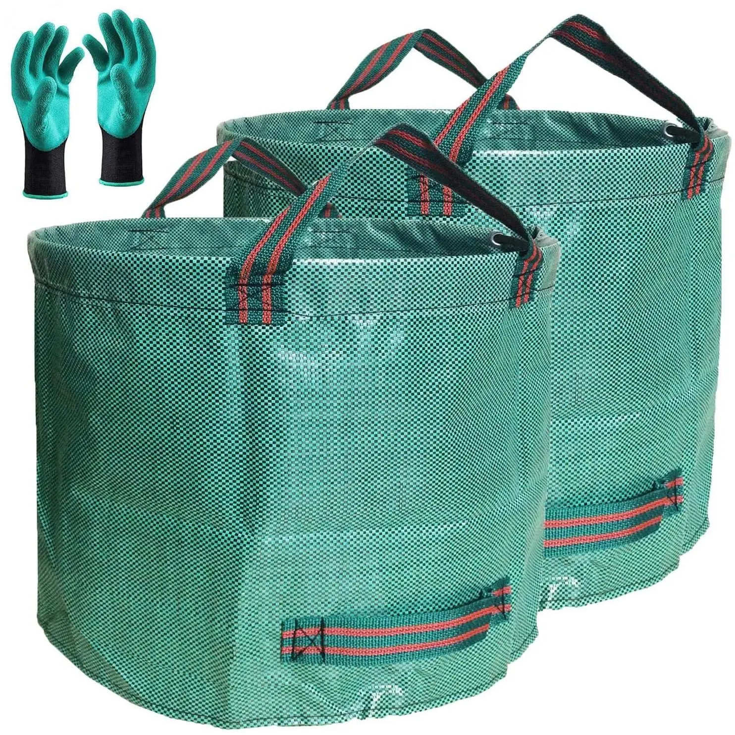 2 Pack 16 Gallon Yard Lawn Garden Bags with Gardening Gloves,Yard Waste Bags Set,Patio Debris Container,Camping Trash Bin,Recycling Bag,Laundry Bin,Lawn Weeds,Christmas Party Gifts,Tools & Hardware,Summervibes