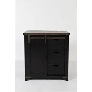 Rustic Reclaimed Solid Wood Farmhouse 32" Barn Door Accent Cabinet