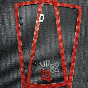 Red bling license plate frames.