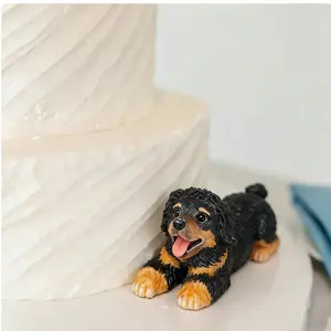 Custom Polymer Clay Pet Figurines: Handcrafted Dog/Cat Wedding/Birthday Cake Toppers