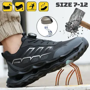 Men's Anti Puncture Indestructible Safety Shoes Protective Steel Toe Work Boots