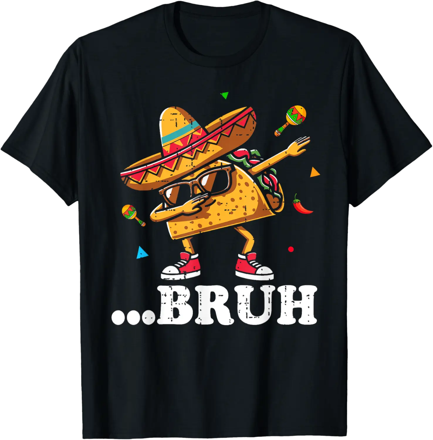 Bruh Dabbing Taco Cinco de Mayo Funny Boys Mexican Food Dab T-Shirt - Briannama Shop 77B0F5QL49RB