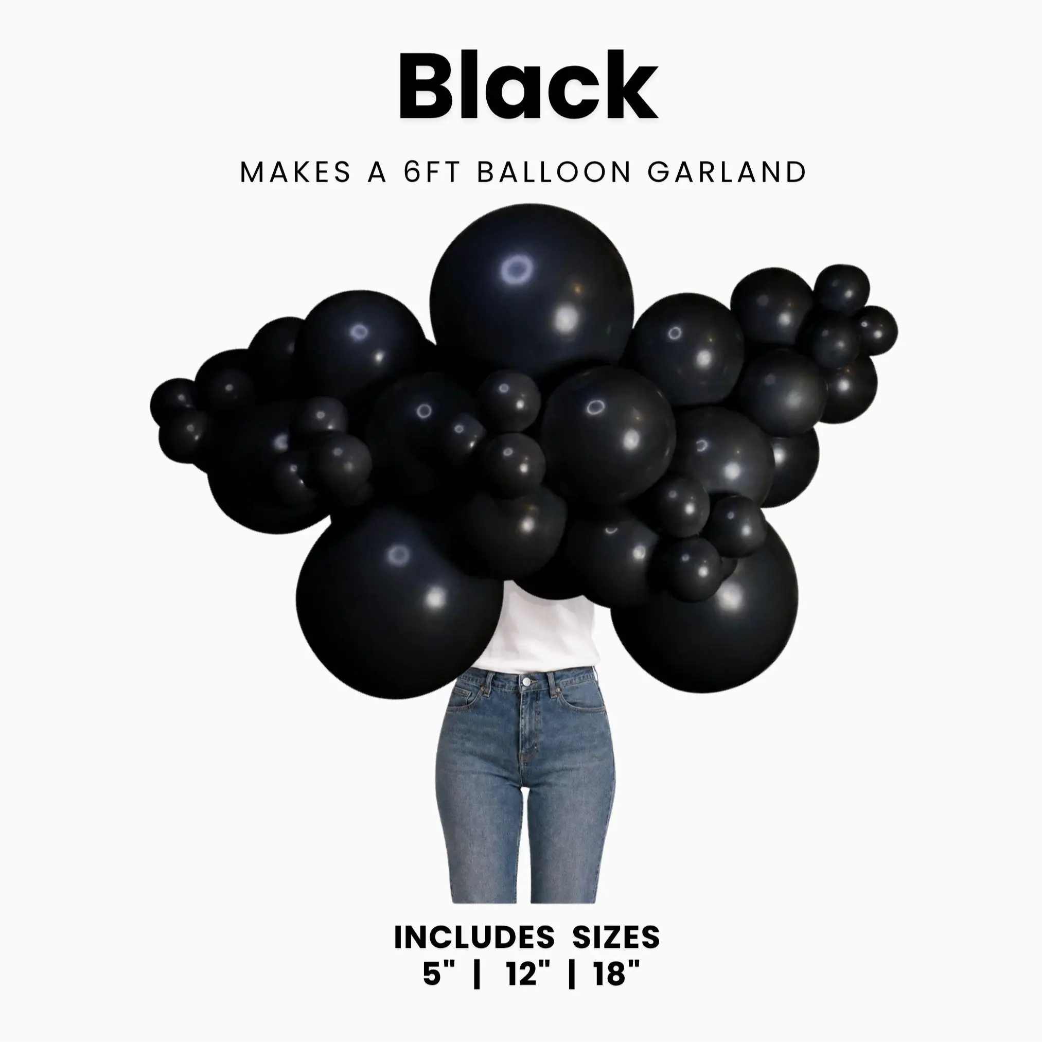 Black Balloon Pack with Optional Add-Ons