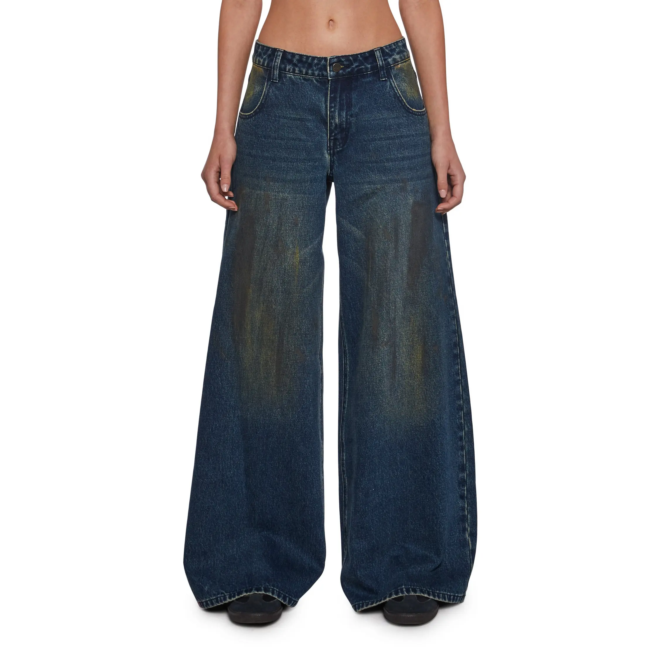 Sinful Attitude Wide Leg Jeans - Dirty Blue