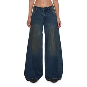 Sinful Attitude Wide Leg Jeans - Dirty Blue