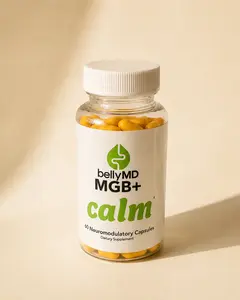 MGB+ Calm Magnesium Glycinate & Lipid-Soluble B1 Supplement | Nausea & Nervous Stomach Support | Physician-Formulated, 60 Vegetarian Capsules by BellyMD