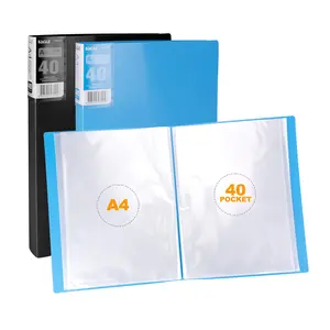 A4 Clear Binder, 1 Count Waterproof Plastic Cover Binder with 40 Pockets, Multi-layer Storage Bag Binder, Waterproof File Organizer, Office Stationery & Supplies