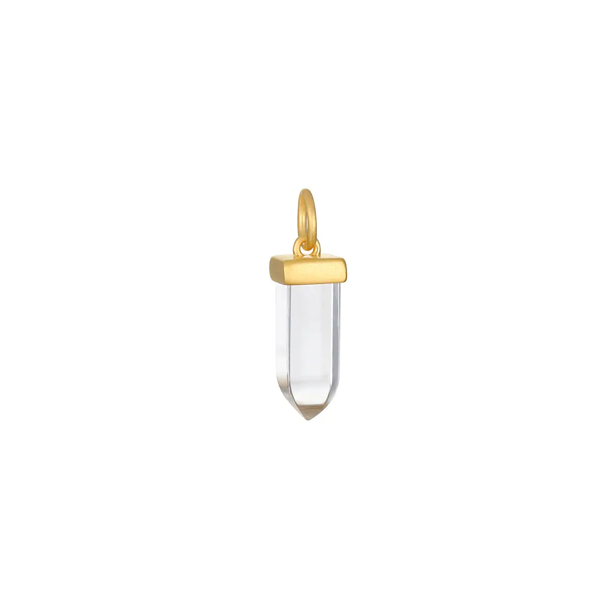 Dagger Shape Quartz Stone Energy Crystal Charm - Spiritual Jewelry Charms & Pendants, Healing Costume Jewelry Necklace for Protective Energy, Balance & Spiritual Growth (pg0150-76)