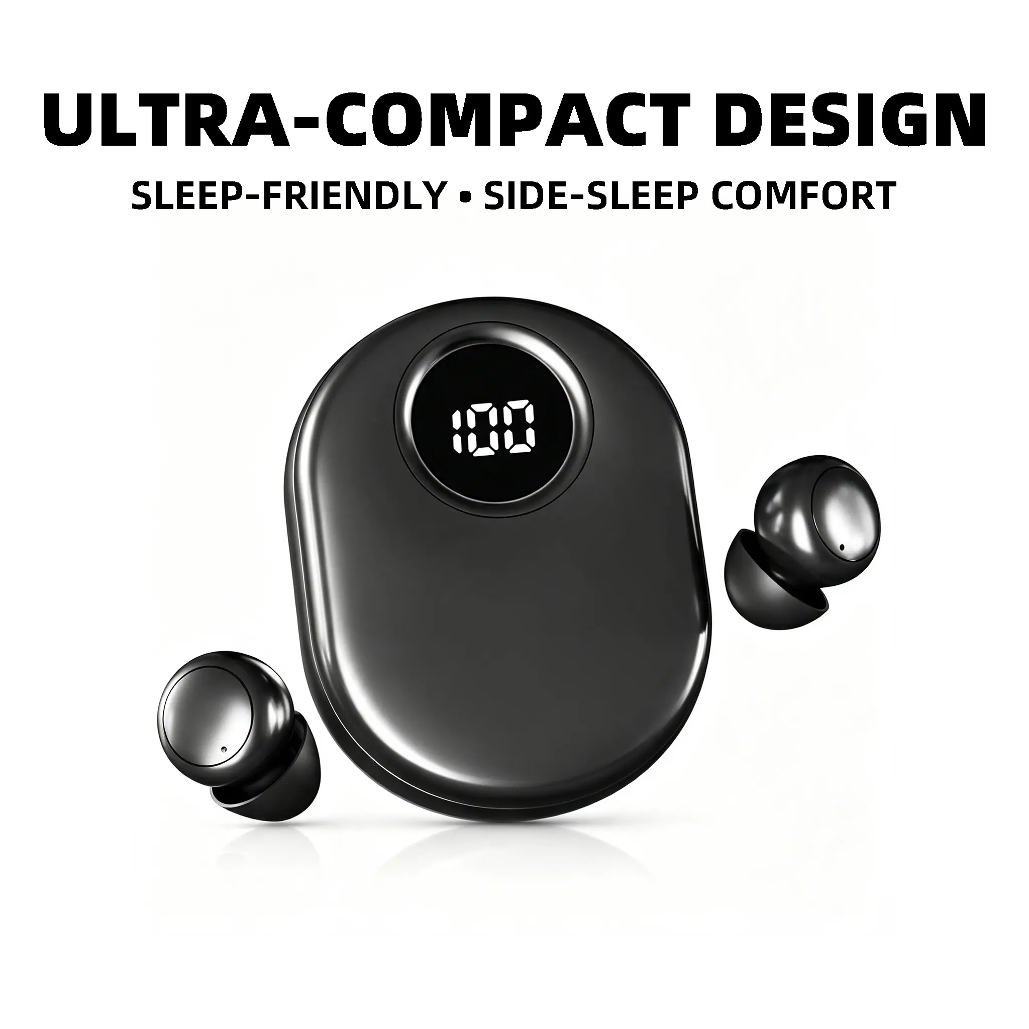 Mini Sleep In-Ear Earbuds - Side Sleeper-Focused, Ergonomic Recessed Fit, Pain-Free Long-Wear, No Ear Compression, Ambient Noise Blocking for Deep All-Night Sleep