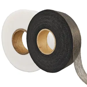 140 Yards 3/4 Inch No Sew Iron On Hem Tape - 2 Rolls Hemming Tape Fusible Adhesive for Clothes, Curtains, Pants (White+Black, 3/4 Inch)