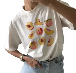 Peach T-Shirt Vintage Graphic Fruit Shirt Aesthetic Fruit Shirt Boho Shirt Fruit Tee Peach Shirt Peach Graphic T-Shirt Gift For Women, Summer Fruit T-Shirts, Summer Trend Shirts, Cool Material T-Shirts, T-Shirts