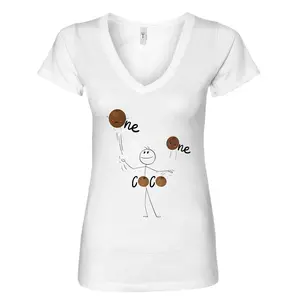 One One Coco Women's V-Neck T blk txt