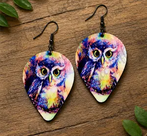 Watercolor Owl Earrings