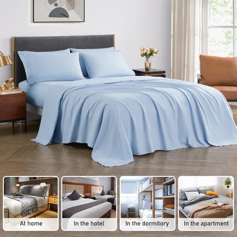 VIPfree FallFreshness Breathable & Cooling Sheets  Hotel Luxury Bed Sheet Set Extra Soft  Deep Pockets  Easy Fit Oeko Tex