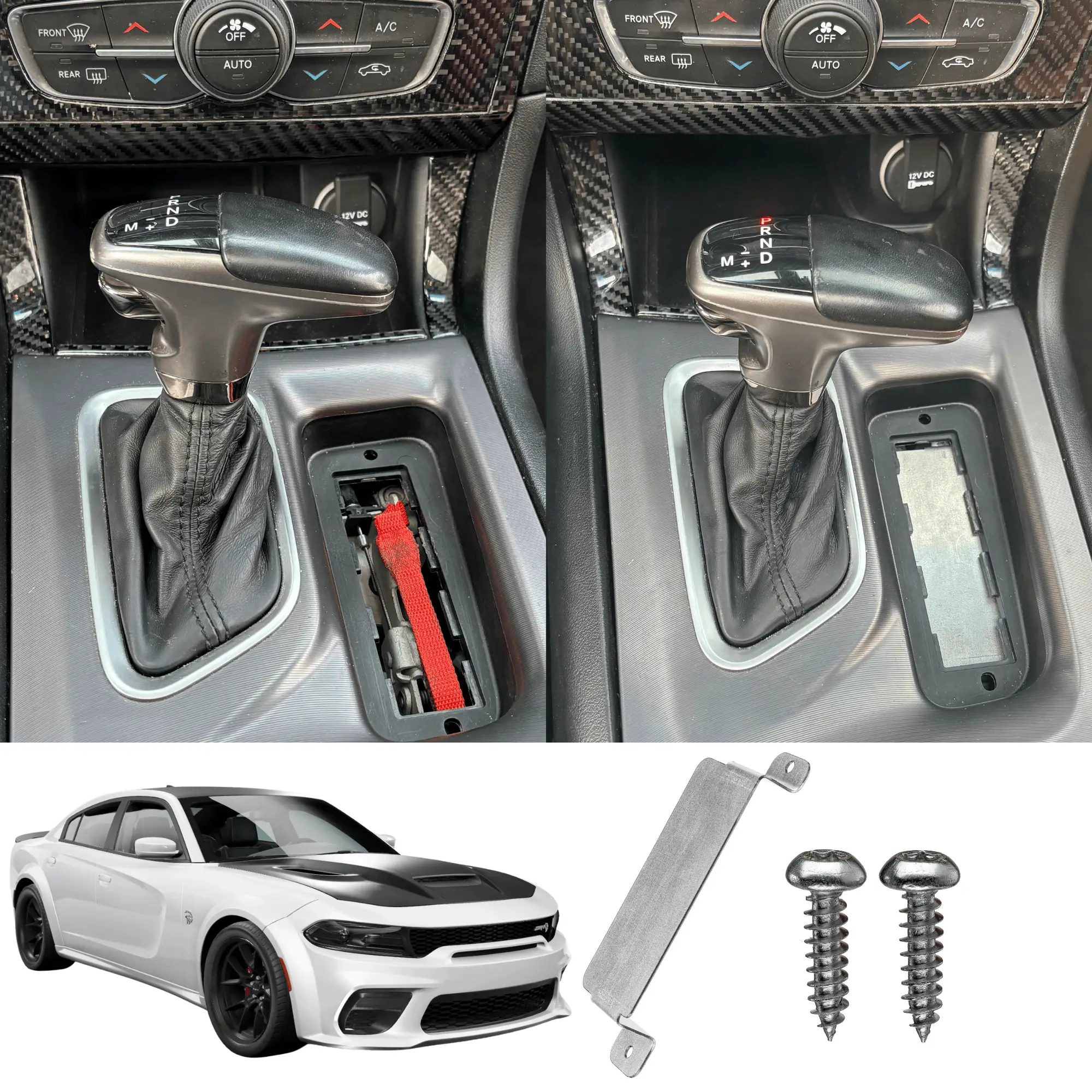 Steel Neutral Cover Plate for Dodge Charger SRT Hellcat Redeye,SRT Hellcat, Scatpack 392, Daytona, Hemi 2015-2023 Includes Tamper-Proof Screws & Tool