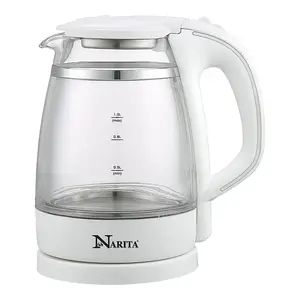 NARITA 1.0L Double Layer Glass Electric Kettle Transparent Water Boiler with 1 Year Warranty