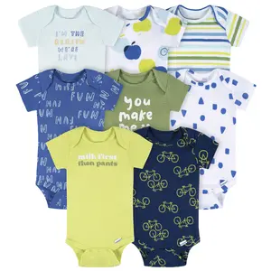 8-Pack Baby Boys Short Sleeve Onesies Bodysuits