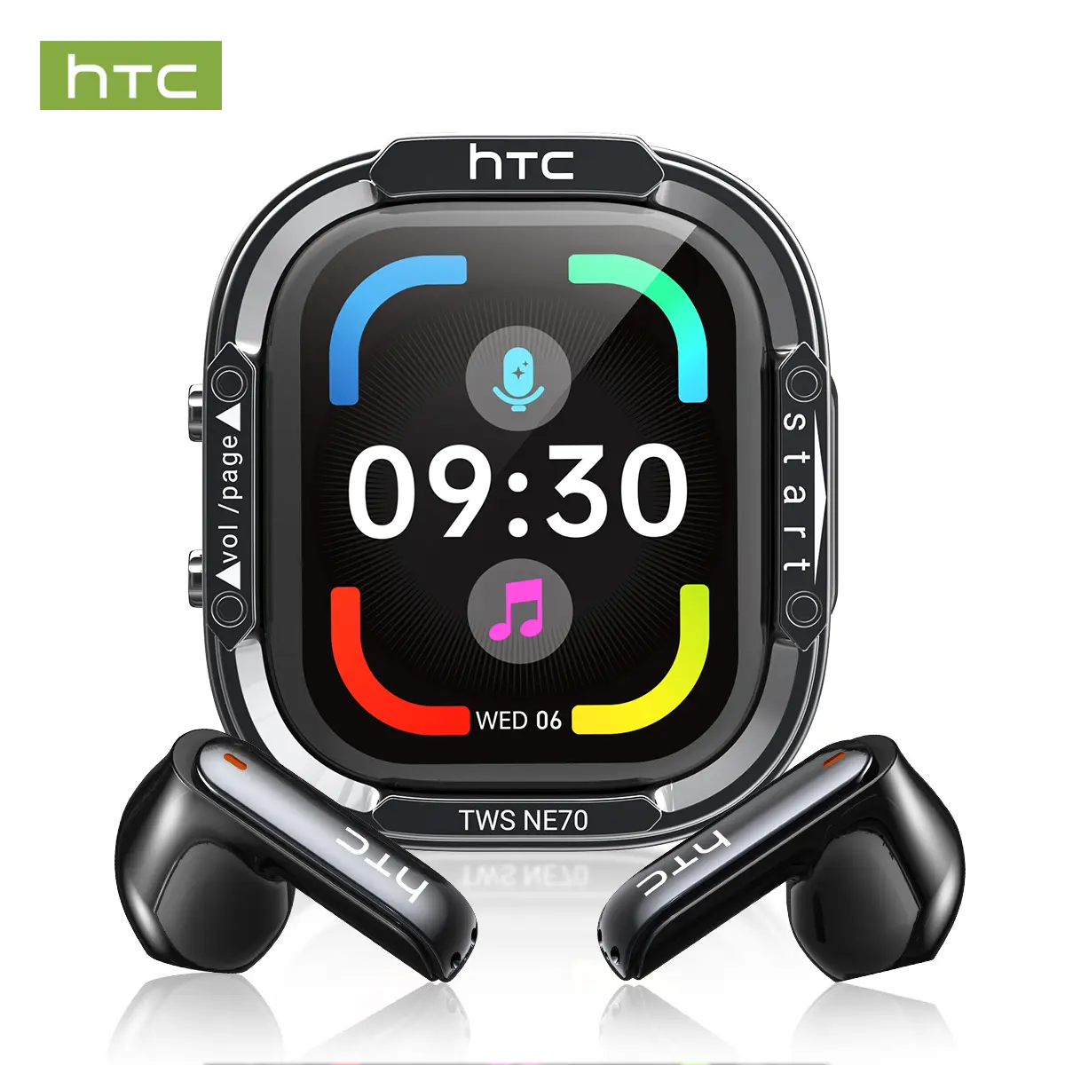 HTC NE70 Bluetooth 6.0 Wireless In-Ear Headset - Lightweight, IPX5 Waterproof, Smart Touch, Built-In Microphone, Suitable for Gaming, Sports, Audio Calls, Electronic