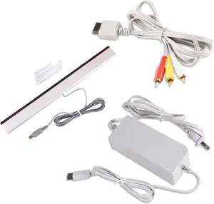 3 in 1 Accessories Bundle Kits for Wii, AC Power  Adapter + Composite Audio Video  and Wired  Ray Sensor Bar Compatible with  Wii