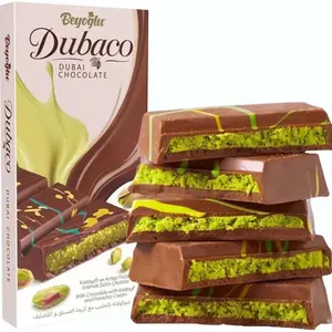 Beyoglu Dubaco Dubai Chocolate Milk Chocolate with Kadayif and Pistachio Cream Ships in Cold Thermal Packaging.  Snack Dessert Bonbon Bites