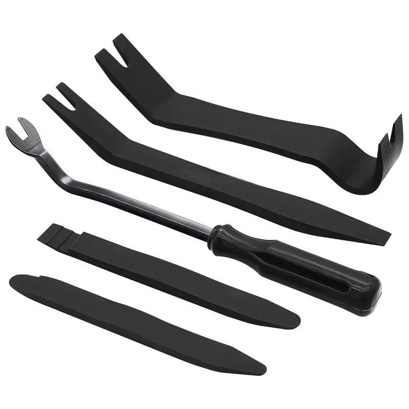 Car Pry Bar Tool Kit, 5pcs/set Car Trim Removal Tool Kit, No-scratch Plastic Pry Tool Kit, Vehicle Interior Door Panel Fastening Clip Removal Tool Kit, Car Repair Tool, Automotive Repair Tools, Automotive Maintenance Tools