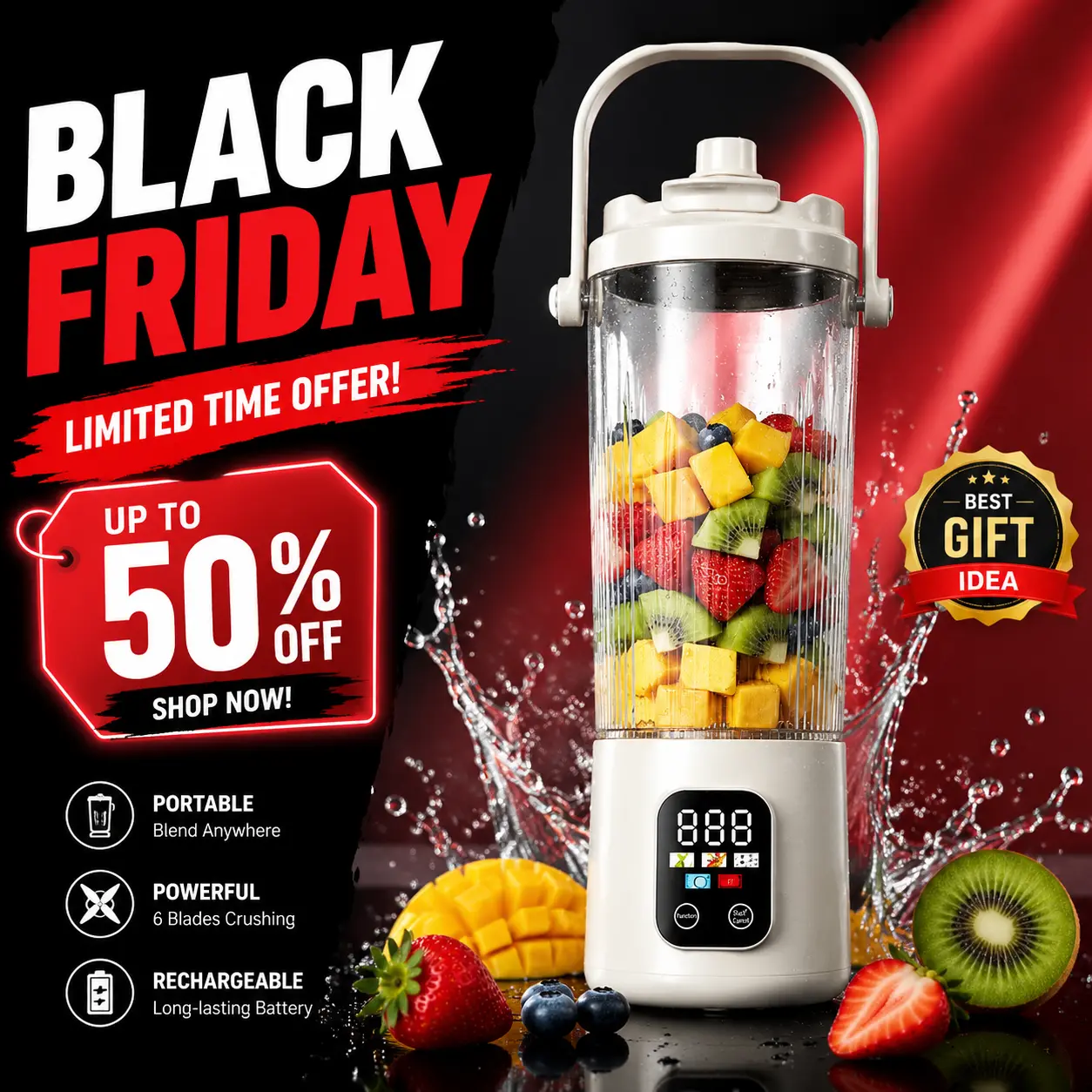 Portable Digital Multimode Juicer Blender – with Smart LED Display, Diet-Friendly and Leak-Proof Design, Ideal for Smoothies, Juices, Shakes & Healthy Lifestyle machine
