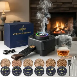 rechargeable cocktail smoker kit Utensils  Electric Whiskey Smoker Kit Built-in Lighter, No Butane Needed, Rechargeable Cocktail Smoker