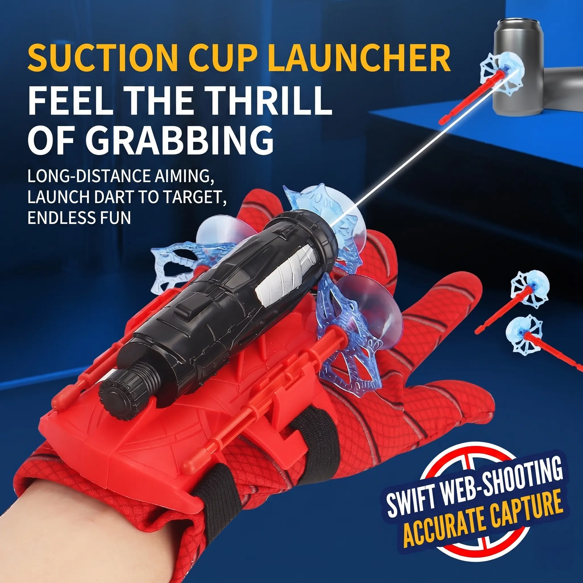 Spider Web & Wrist Launcher Toy Set - 2 Glove Blasters, 20 Darts, Superhero Cosplay Outdoor Toy, Gag Gifts for Kids, Birthday Present, Blasters For Kids, Boys, Boy Kid Toys