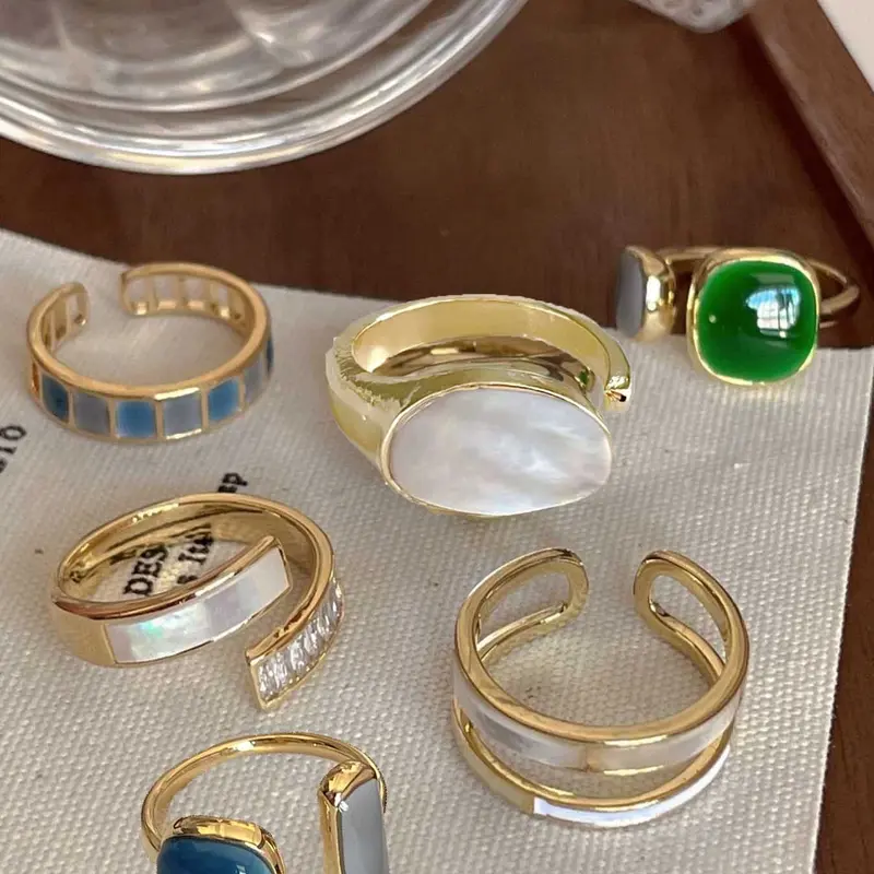 Boho Artificial Gemstone Decor Promise Unique Beautiful Rings for Women, Artificial Zircon Ring, Elegant Open Vintage Rings, Engagement Rings, Trendy All-match Vintage Jewelry As Birthday Gift, Boho Style Rings