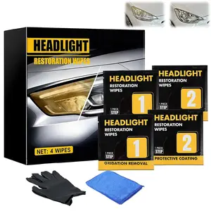 Ceramic Headlight Restoration Kit – Removes Oxidation from Faded Lights, Includes Trim & Glass Coat Protectant for Pro Detailers
