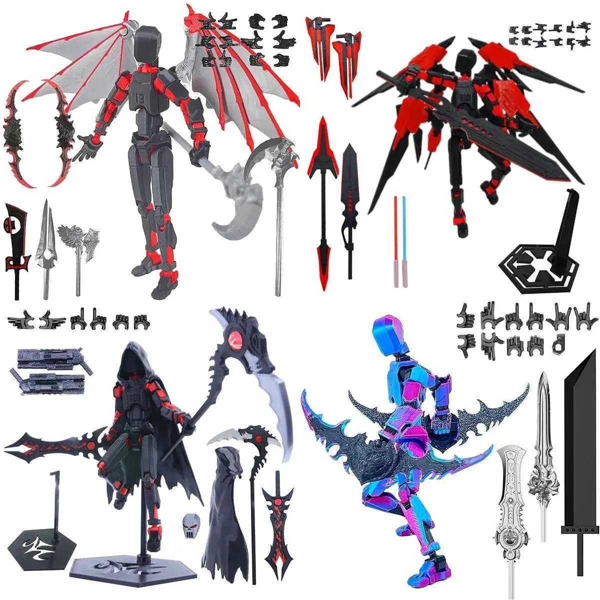 3D Printed T13 Action Figure Multi-Jointed Movable Titan 13 Lucky Dummy Nova Robot Action Figure Gifts